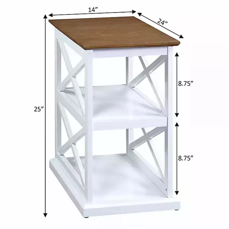 white_twotone_wood_double_x_sides_accent_table_4.webp Two-Tone Wood Double X Sides Accent Table>Kirklands Home Hot