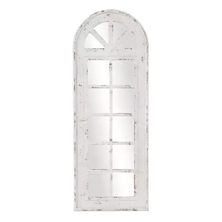 White Vintage Arched Windowpane Mirror>Kirklands Home Cheap