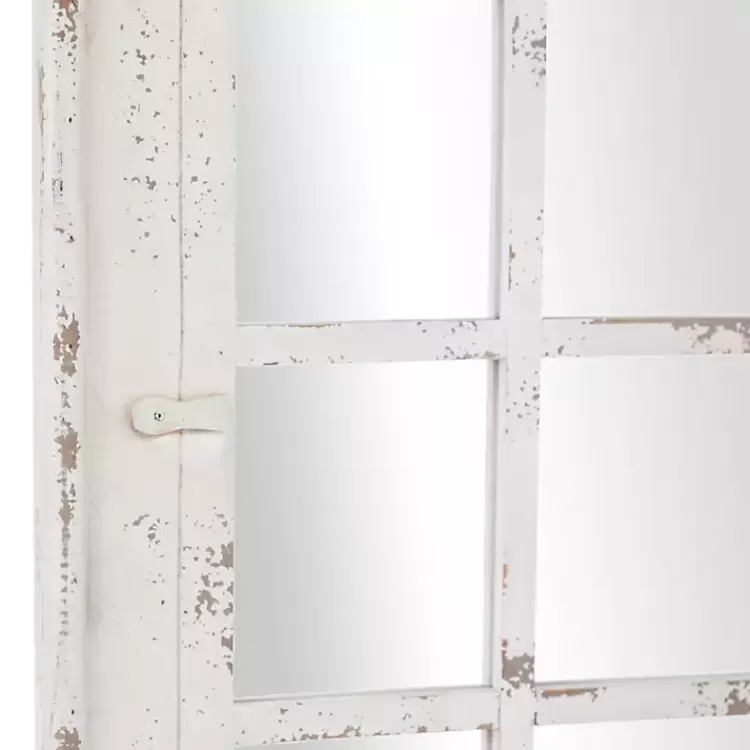 White Vintage Arched Windowpane Mirror>Kirklands Home Cheap