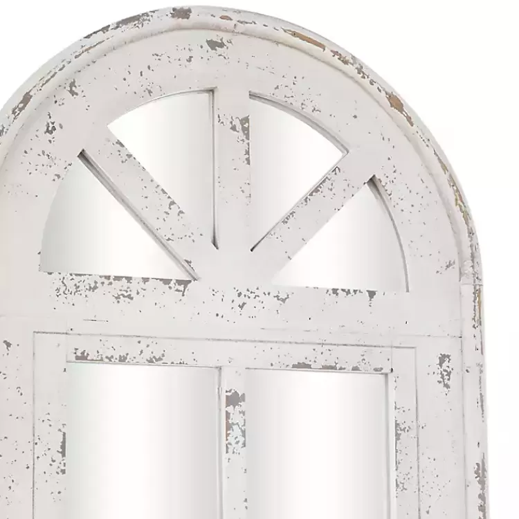 White Vintage Arched Windowpane Mirror>Kirklands Home Cheap