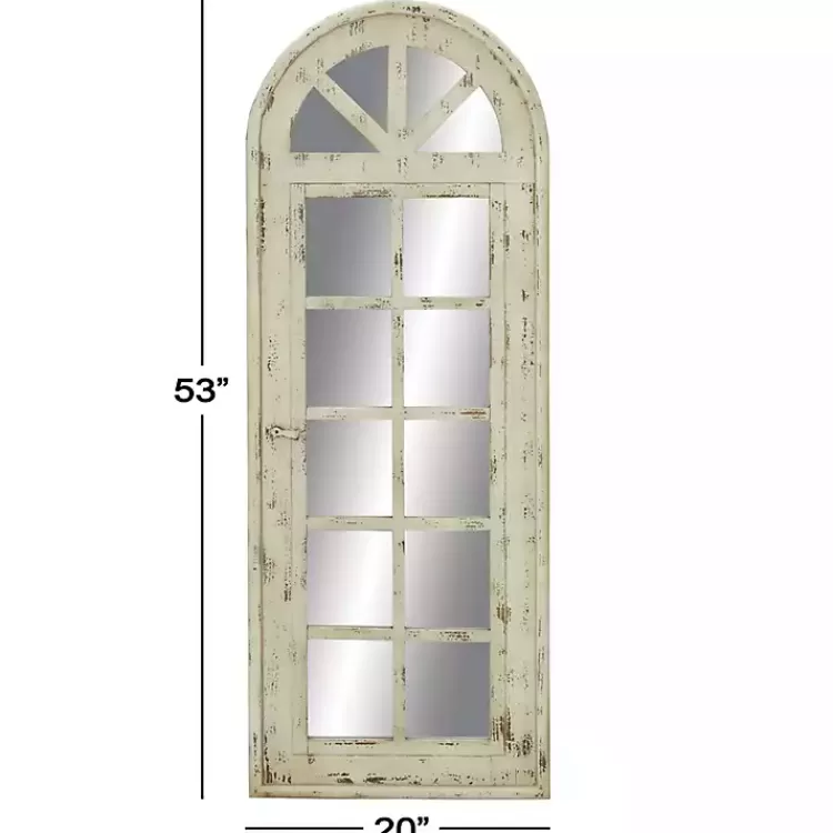 White Vintage Arched Windowpane Mirror>Kirklands Home Cheap