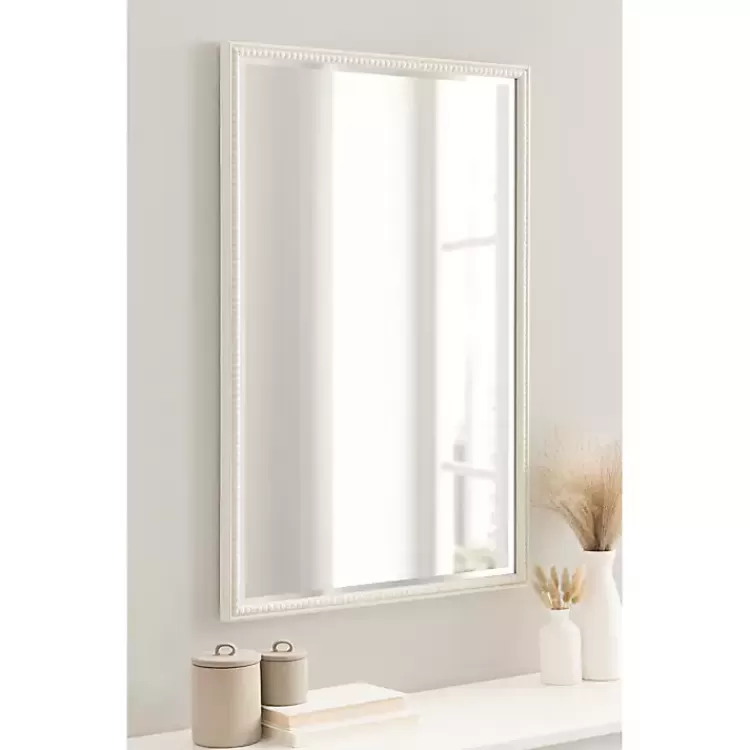 white_vintage_beaded_wall_mirror__in_5.webp White Vintage Beaded Wall Mirror, 36 in.>Kirklands Home Outlet