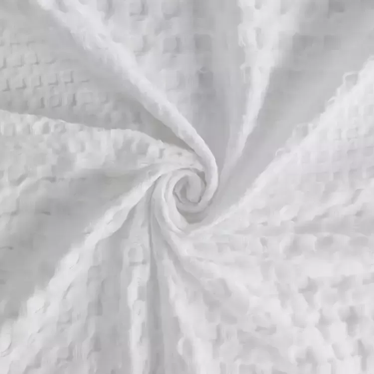 white_waffle_cotton_shower_curtain_5.webp Waffle Cotton Shower Curtain>Kirklands Home Shop