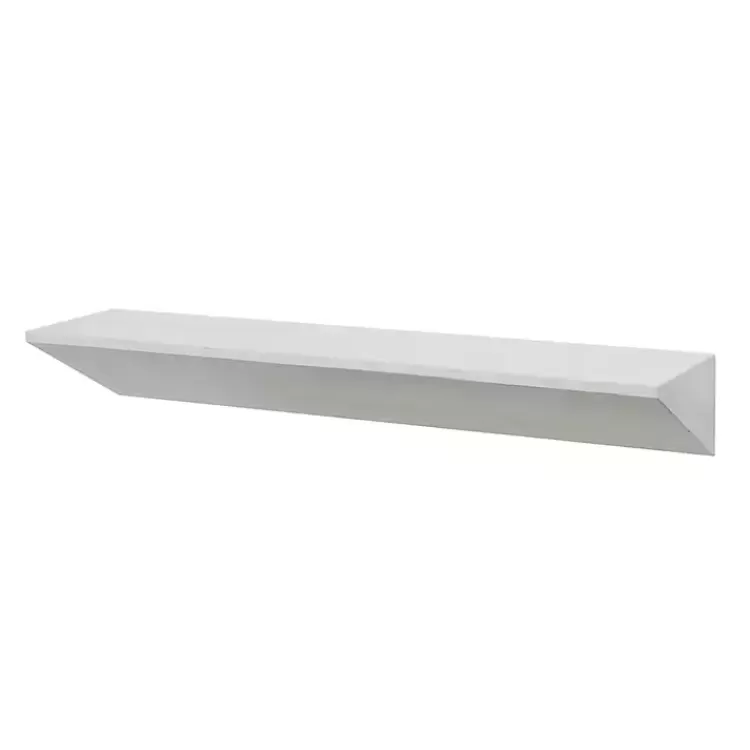 White Wedge Wood Large Floating Shelf>Kirklands Home Fashion