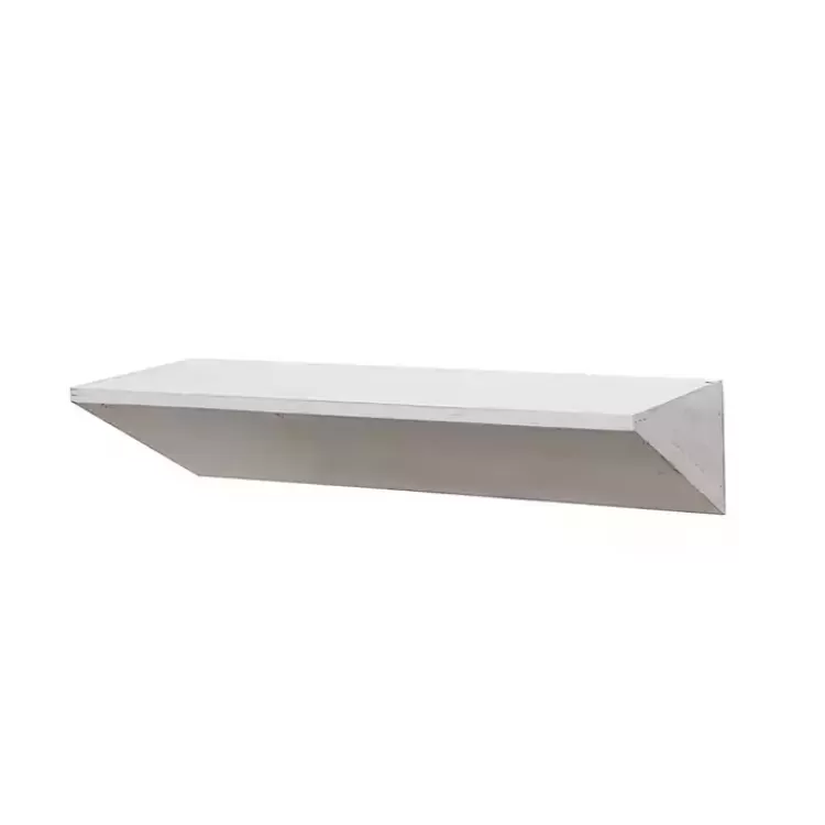 White Wedge Wood Small Floating Shelf>Kirklands Home Cheap
