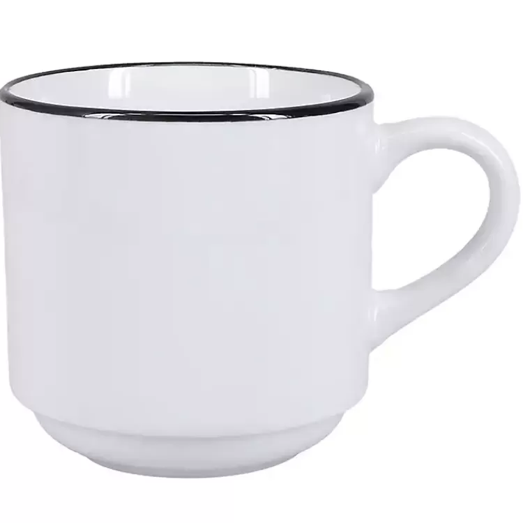 white_with_black_rims_pc_dinnerware_set_2.webp with Black Rims 16-pc. Dinnerware Set>Kirklands Home Fashion