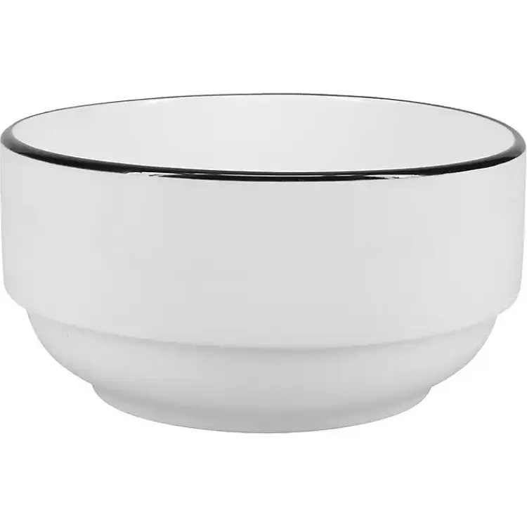 white_with_black_rims_pc_dinnerware_set_3.webp with Black Rims 16-pc. Dinnerware Set>Kirklands Home Fashion