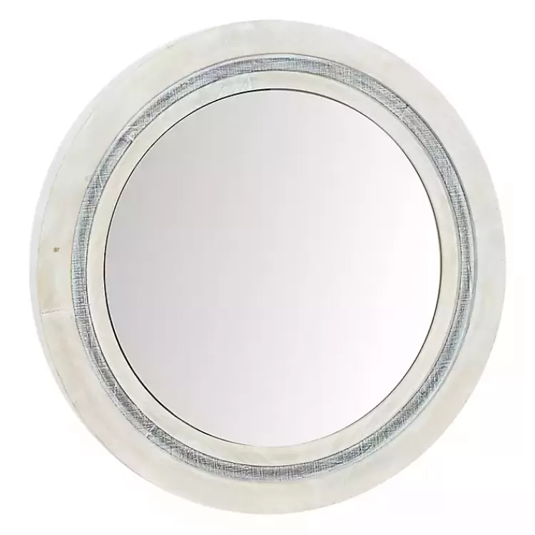 White Wood Aislinn Wall Mirror>Kirklands Home Clearance