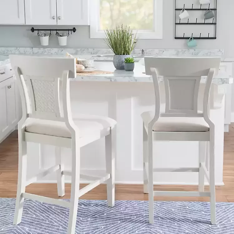 white_wood_and_rattan_upholstered_counter_stool_2.webp Wood and Rattan Upholstered Counter Stool>Kirklands Home Cheap
