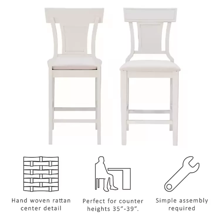 white_wood_and_rattan_upholstered_counter_stool_7.webp Wood and Rattan Upholstered Counter Stool>Kirklands Home Cheap