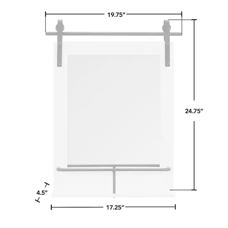Wood Barn Door Frame with Shelf Wall Mirror>Kirklands Home Discount
