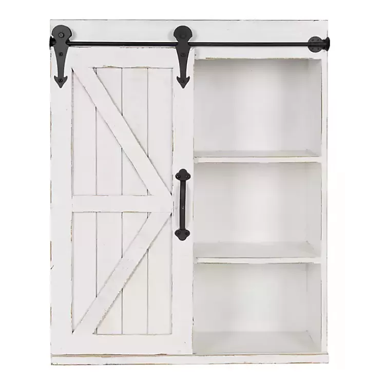 Wood Barn Door 5-Shelf Wall Cabinet>Kirklands Home Online