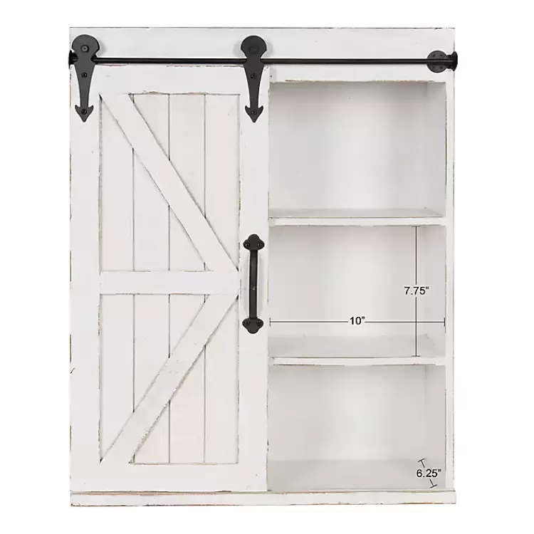 Wood Barn Door 5-Shelf Wall Cabinet>Kirklands Home Online