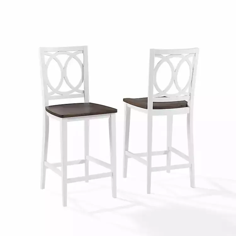White Wood Charlotte Counter Stools, Set of 2>Kirklands Home Clearance