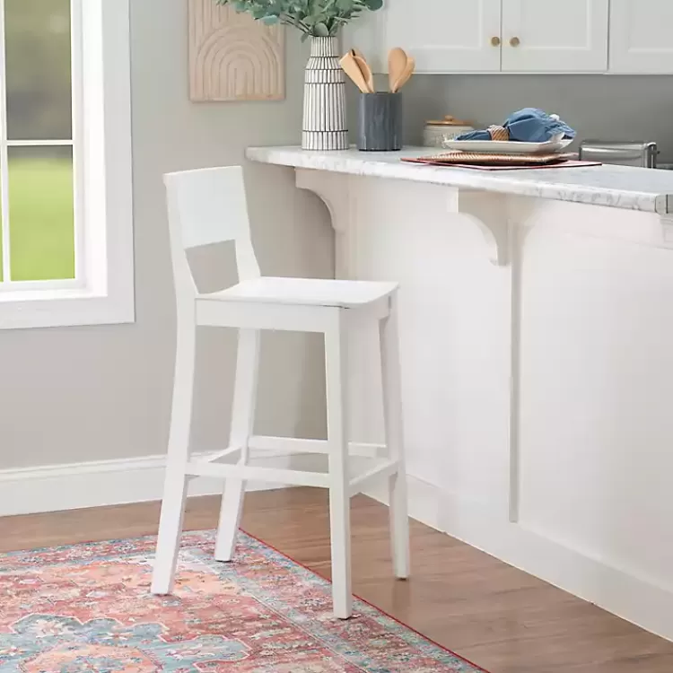 white_wood_devin_bar_stools_set_of__2.webp Wood Devin Bar Stools, Set of 2>Kirklands Home Flash Sale