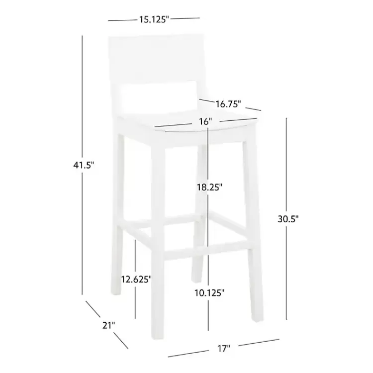 white_wood_devin_bar_stools_set_of__4.webp Wood Devin Bar Stools, Set of 2>Kirklands Home Flash Sale