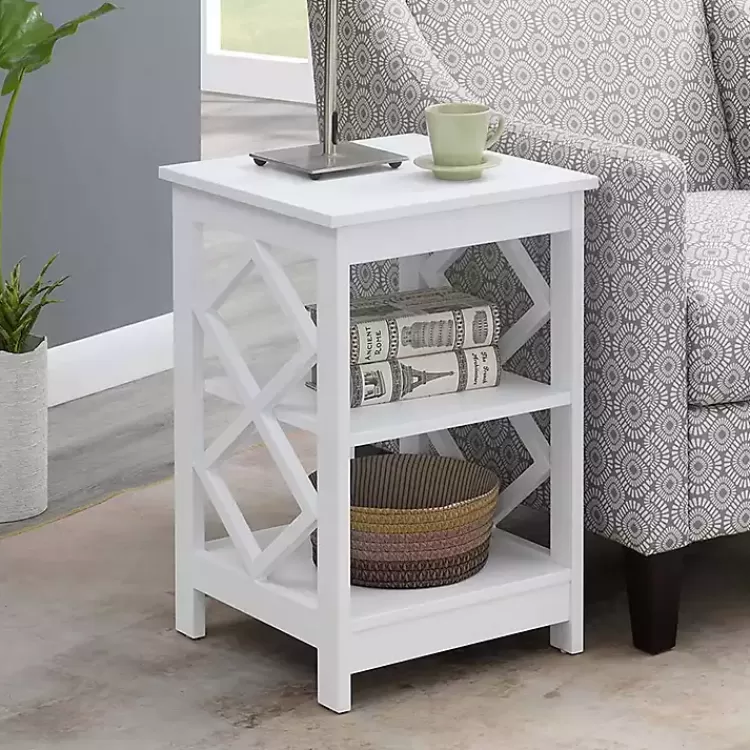 Wood Diamond 2-Tier Accent Table>Kirklands Home Online