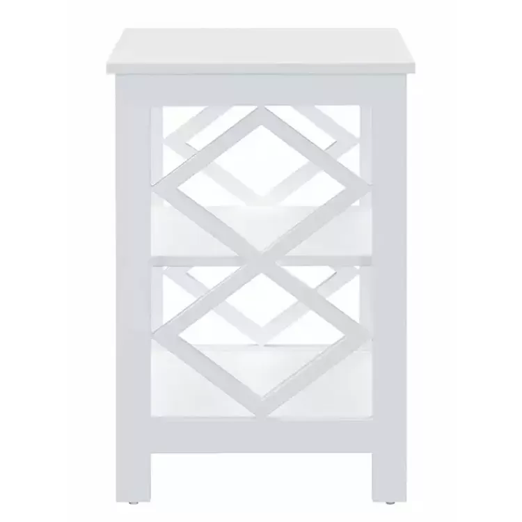 white_wood_diamond_tier_accent_table_3.webp Wood Diamond 2-Tier Accent Table>Kirklands Home Online