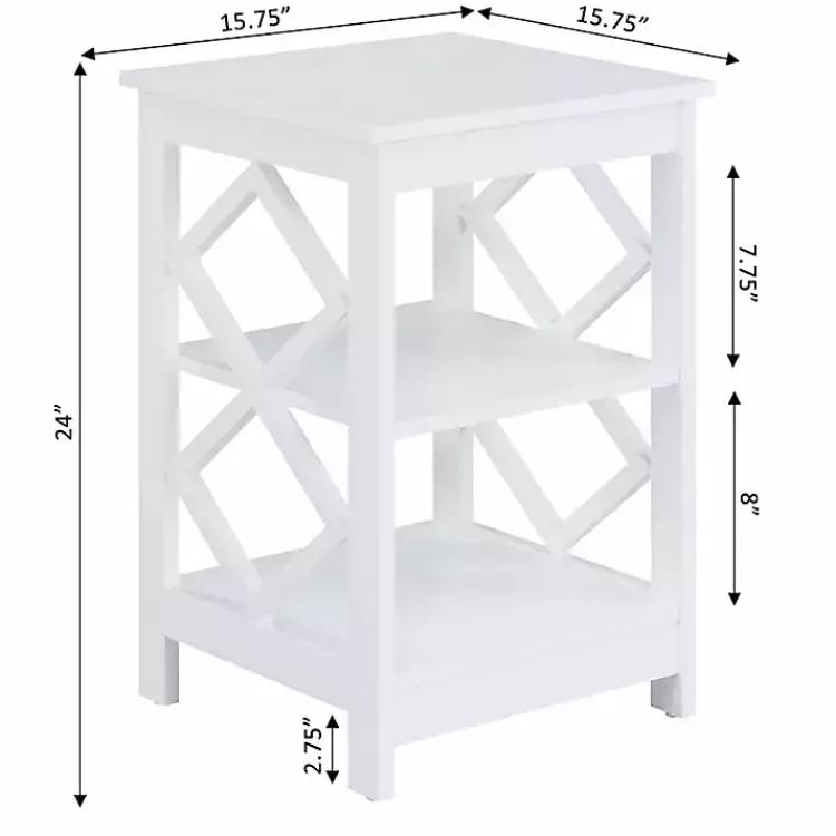 white_wood_diamond_tier_accent_table_4.webp Wood Diamond 2-Tier Accent Table>Kirklands Home Online