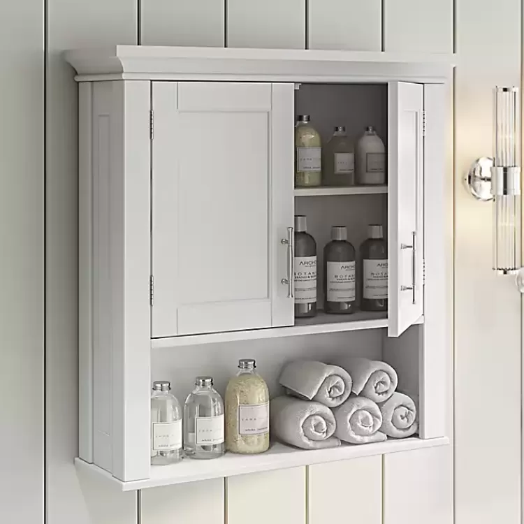 Wood 2-Door Open Shelf Wall Cabinet>Kirklands Home Online