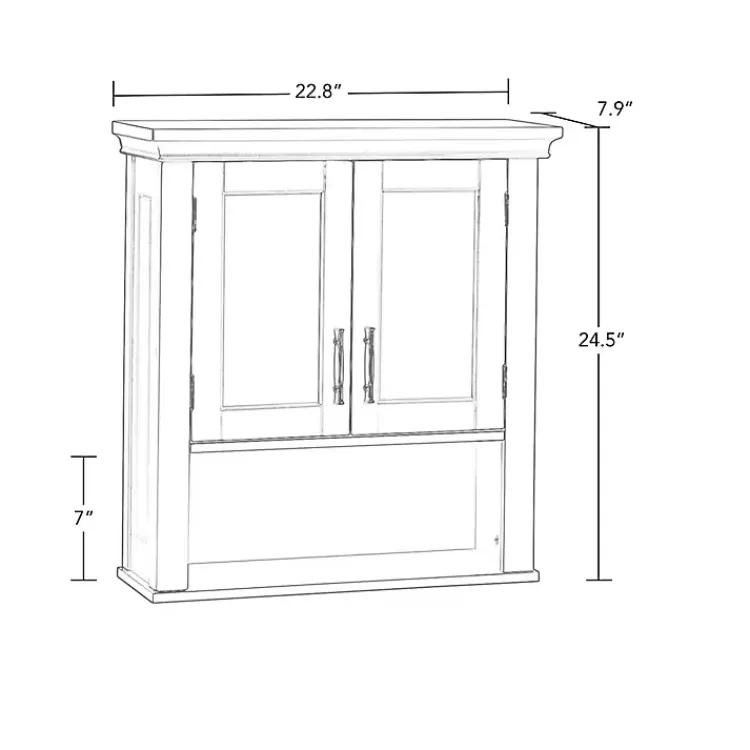 white_wood_door_open_shelf_wall_cabinet_2.webp Wood 2-Door Open Shelf Wall Cabinet>Kirklands Home Online