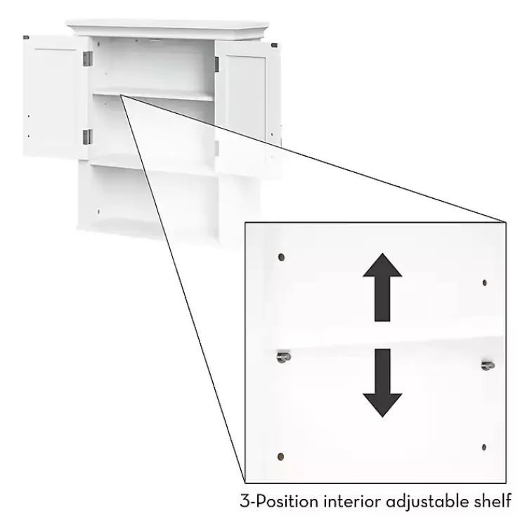white_wood_door_open_shelf_wall_cabinet_5.webp Wood 2-Door Open Shelf Wall Cabinet>Kirklands Home Online