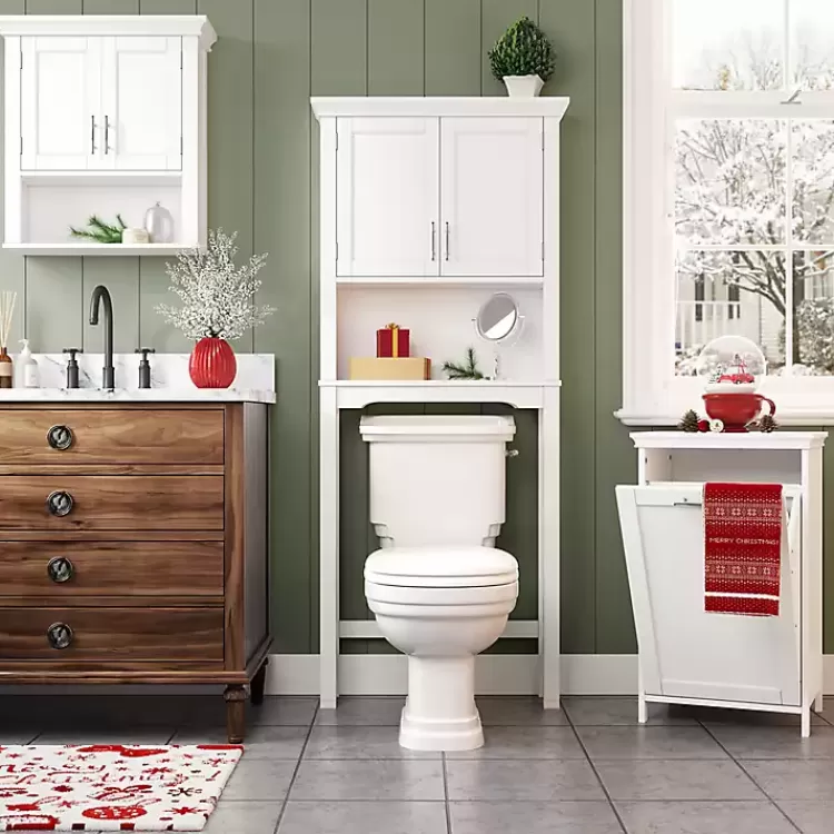 white_wood_door_open_shelf_wall_cabinet_9.webp Wood 2-Door Open Shelf Wall Cabinet>Kirklands Home Online