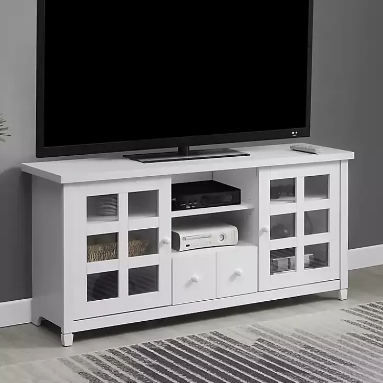 Wood 2-Door Windowpane Media Cabinet>Kirklands Home Flash Sale
