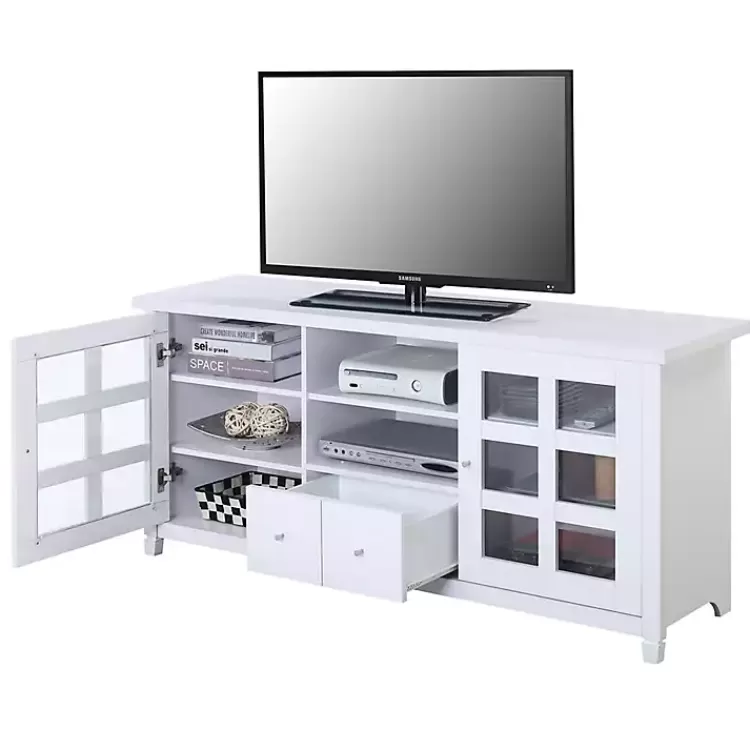 white_wood_door_windowpane_media_cabinet_2.webp Wood 2-Door Windowpane Media Cabinet>Kirklands Home Flash Sale