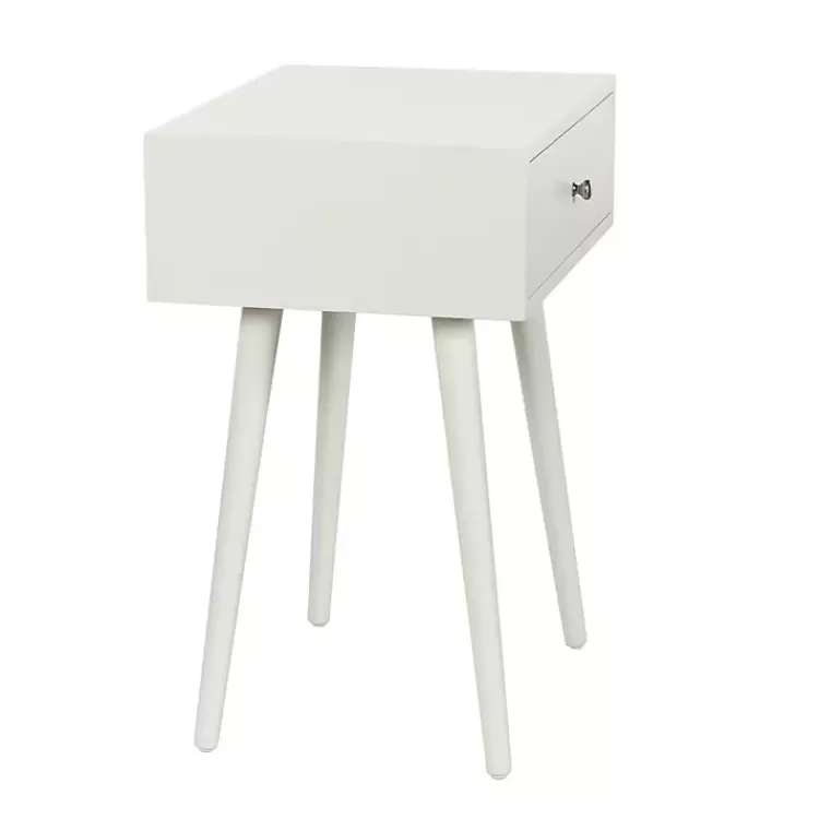 white_wood_drawer_arthur_accent_table_2.webp Wood 1-Drawer Arthur Accent Table>Kirklands Home Best