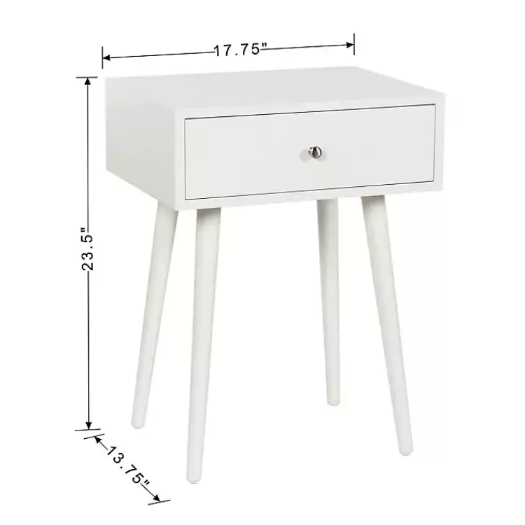 white_wood_drawer_arthur_accent_table_7.webp Wood 1-Drawer Arthur Accent Table>Kirklands Home Best