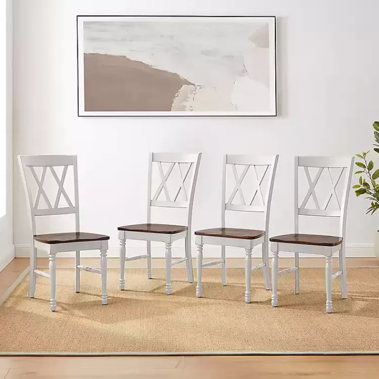white_wood_farmhouse_dining_chairs_set_of__3.webp Wood Farmhouse Dining Chairs, Set of 4>Kirklands Home Fashion
