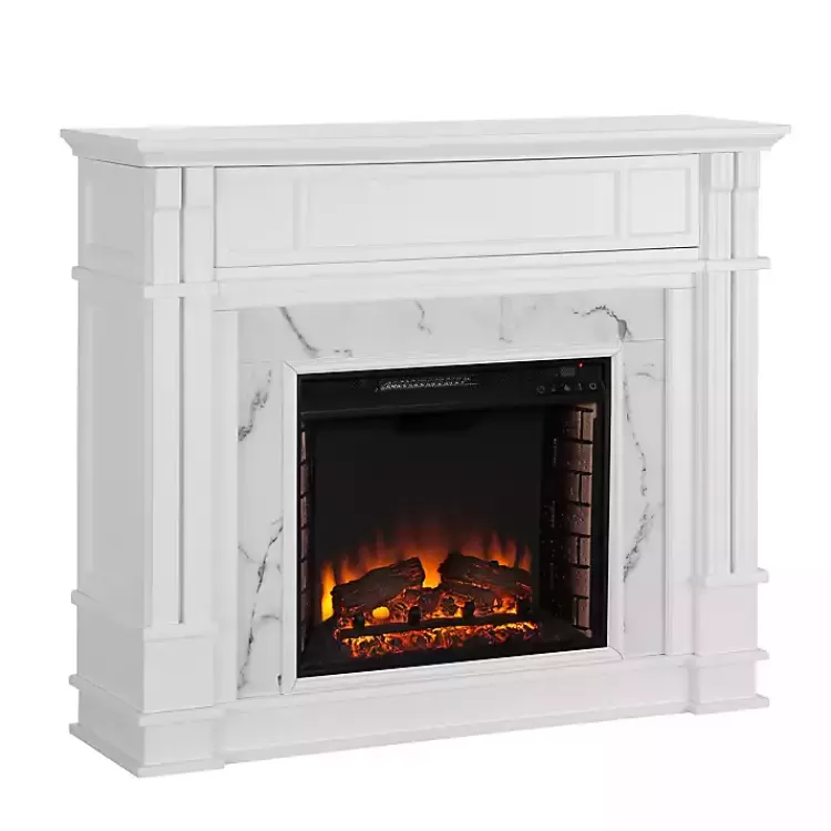 Wood Faux Marble LED Media Fireplace>Kirklands Home New