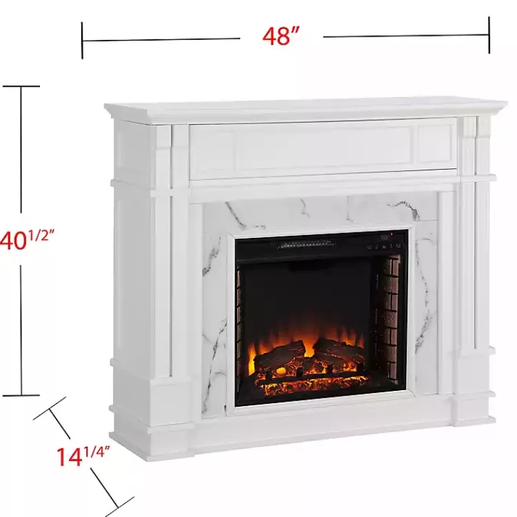 Wood Faux Marble LED Media Fireplace>Kirklands Home New