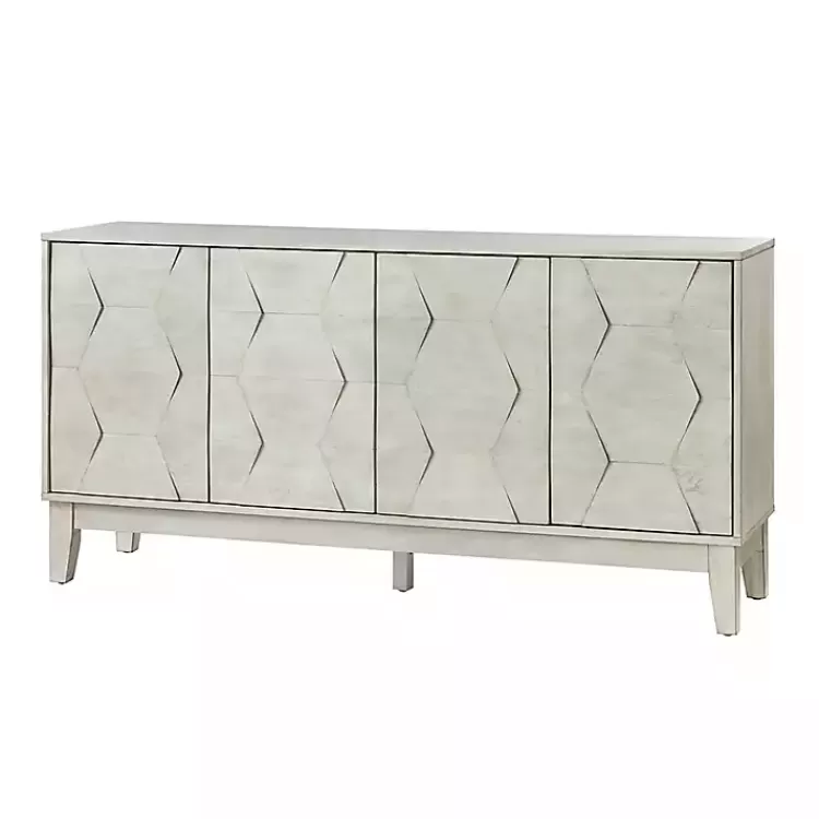 Wood Geometric 4-Door Cabinet>Kirklands Home Online