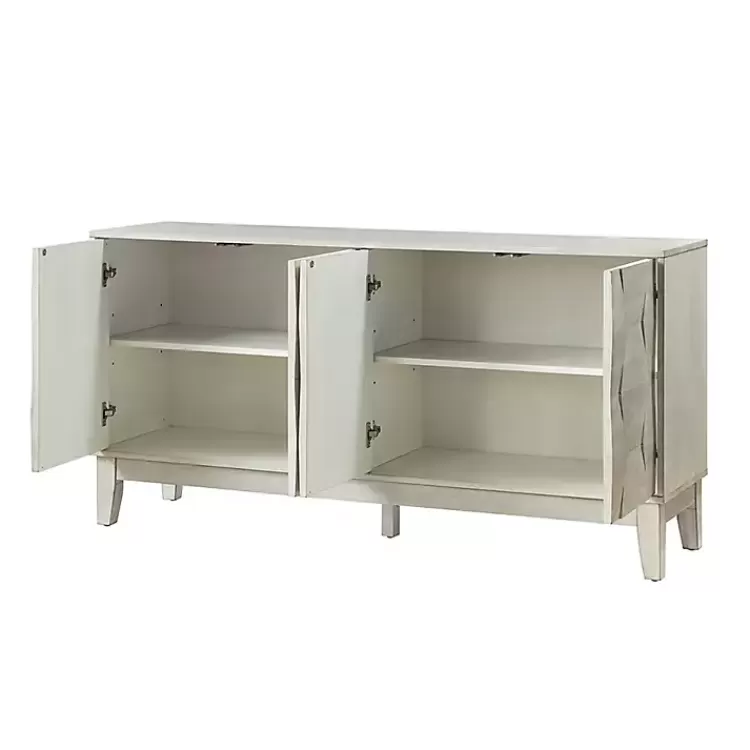 white_wood_geometric_door_cabinet_3.webp Wood Geometric 4-Door Cabinet>Kirklands Home Online