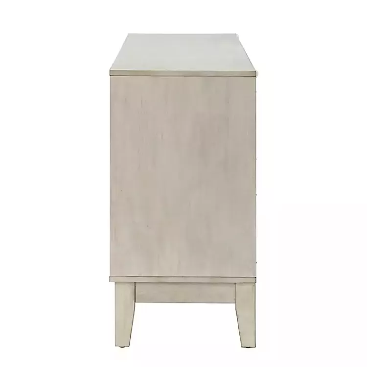 white_wood_geometric_door_cabinet_4.webp Wood Geometric 4-Door Cabinet>Kirklands Home Online