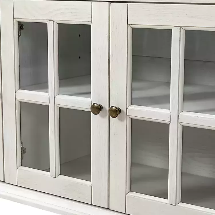 white_wood_glass_door_sideboard_cabinet_8.webp Wood Glass Door Sideboard Cabinet>Kirklands Home Outlet