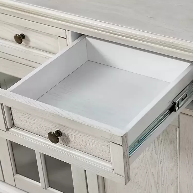 white_wood_glass_door_sideboard_cabinet_9.webp Wood Glass Door Sideboard Cabinet>Kirklands Home Outlet