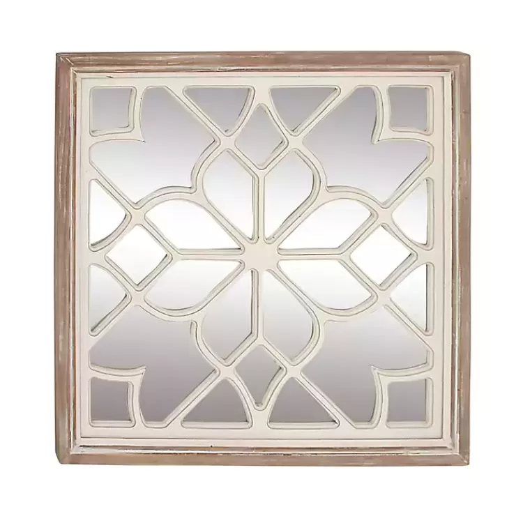 White Wood Lattice Overlay Mirror>Kirklands Home Best