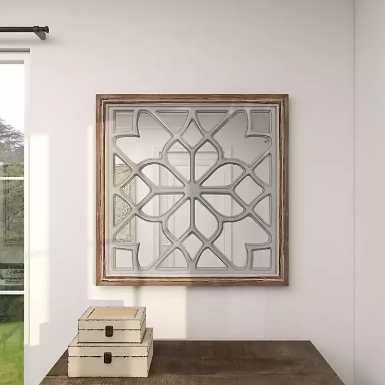 white_wood_lattice_overlay_mirror_10.webp White Wood Lattice Overlay Mirror>Kirklands Home Best