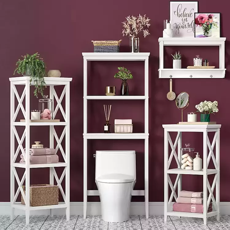 white_wood_overtoilet_tier_shelf_3.webp Wood Over-Toilet 3-Tier Shelf>Kirklands Home Cheap