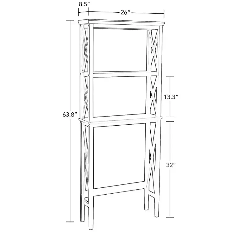 white_wood_overtoilet_tier_shelf_8.webp Wood Over-Toilet 3-Tier Shelf>Kirklands Home Cheap