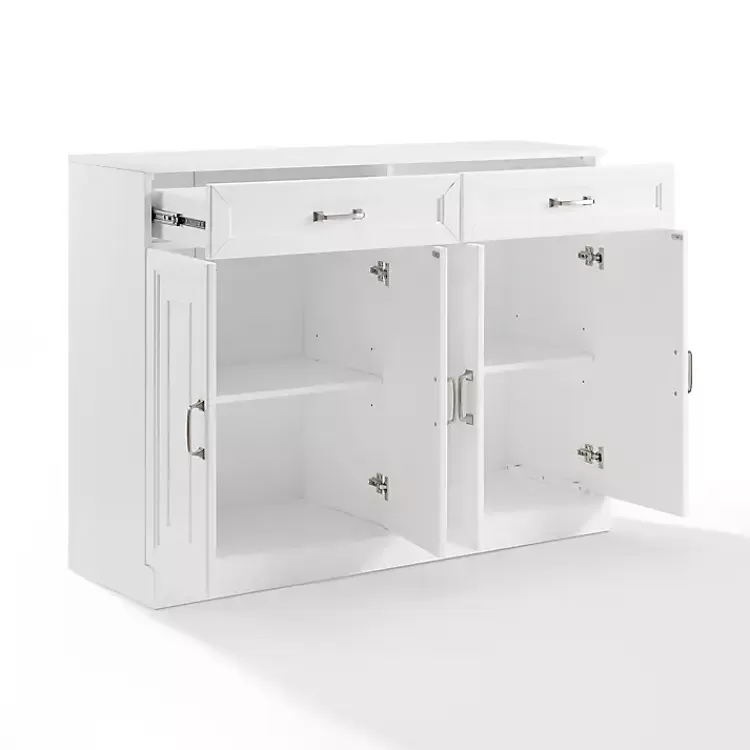 white_wood_panel_door_cabinet_2.webp Wood Panel 4-Door Cabinet>Kirklands Home Discount