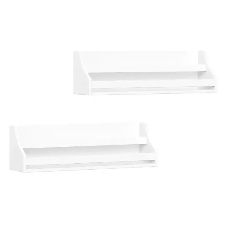 White Wood Rack Wall Bookshelves, Set of 2>Kirklands Home Best