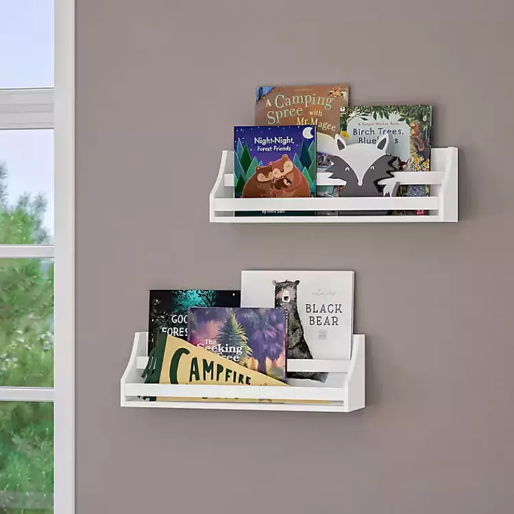 White Wood Rack Wall Bookshelves, Set of 2>Kirklands Home Best