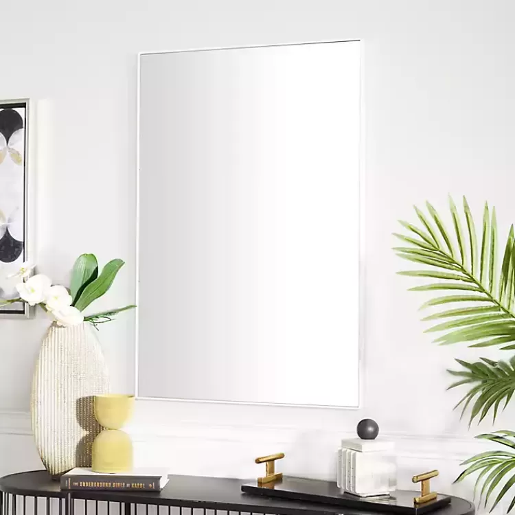 White Wood Rectangular Wall Mirror, 24x36 in.>Kirklands Home Fashion