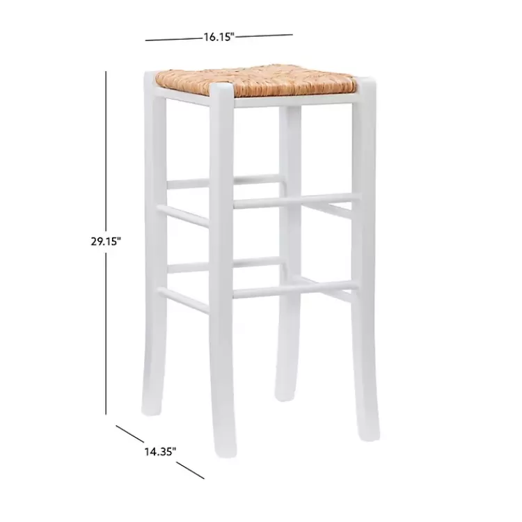 white_wood_seagrass_backless_pc_bar_stool_set_6.webp White Wood Seagrass Backless 2-pc. Bar Stool Set>Kirklands Home Discount