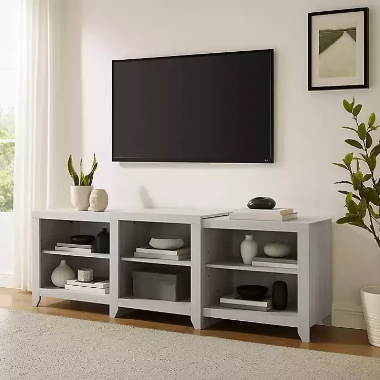 white_wood_shelf_media_cabinet_3.webp Wood 6-Shelf Media Cabinet>Kirklands Home Outlet