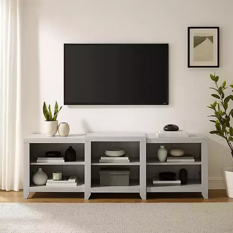 white_wood_shelf_media_cabinet_4.webp Wood 6-Shelf Media Cabinet>Kirklands Home Outlet